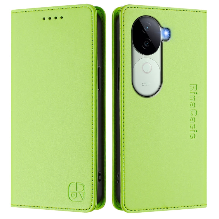 For vivo V40e 5G India / iQOO Z9s 5G RC01 Dual-Folded Magnetic Suction RFID Leather Phone Case