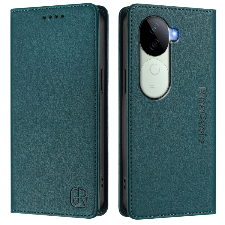 For vivo V40e 5G India / iQOO Z9s 5G RC01 Dual-Folded Magnetic Suction RFID Leather Phone Case