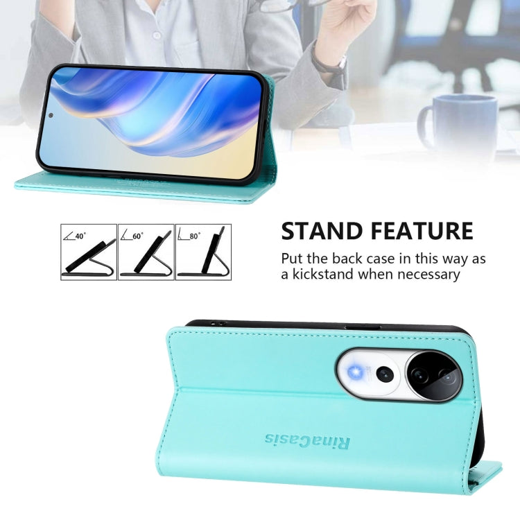 For vivo V40 5G / V40 Pro 5G Global RC01 Dual-Folded Magnetic Suction RFID Leather Phone Case