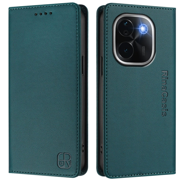 For vivo iQOO Z9s Pro / T3 Pro India RC01 Dual-Folded Magnetic Suction RFID Leather Phone Case