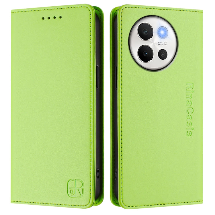 For vivo V40 Lite 5G / V30e 5G Global RC01 Dual-Folded Magnetic Suction RFID Leather Phone Case