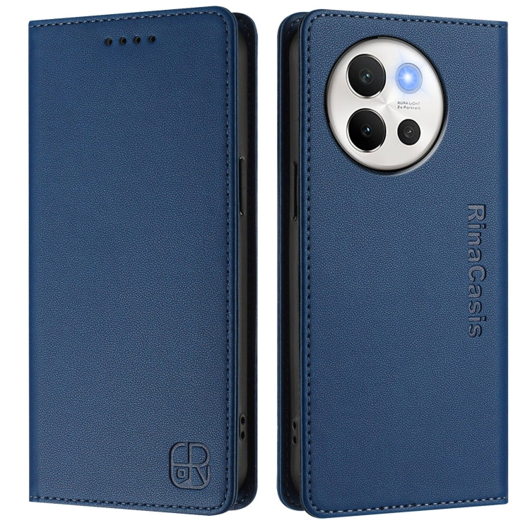 For vivo V40 Lite 5G / V30e 5G Global RC01 Dual-Folded Magnetic Suction RFID Leather Phone Case