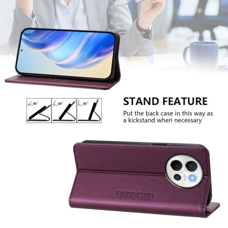 For vivo V40 Lite 5G / V30e 5G Global RC01 Dual-Folded Magnetic Suction RFID Leather Phone Case