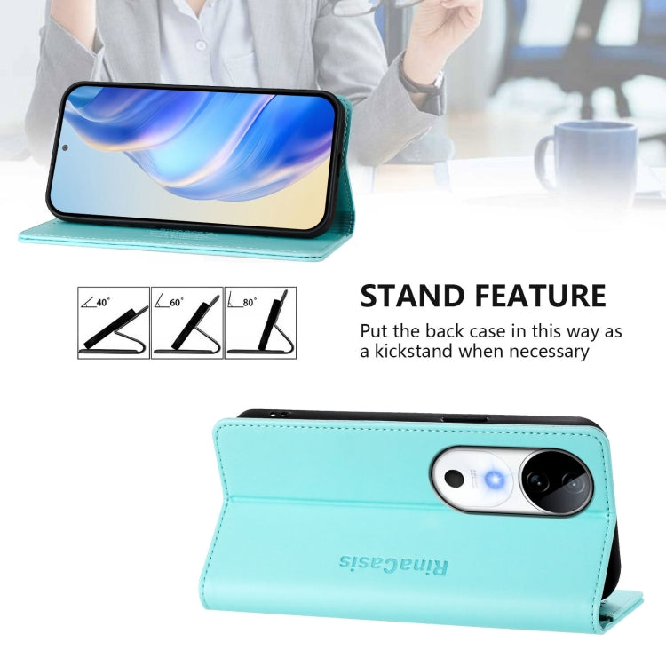 For vivo S19 RC01 Dual-Folded Magnetic Suction RFID Leather Phone Case