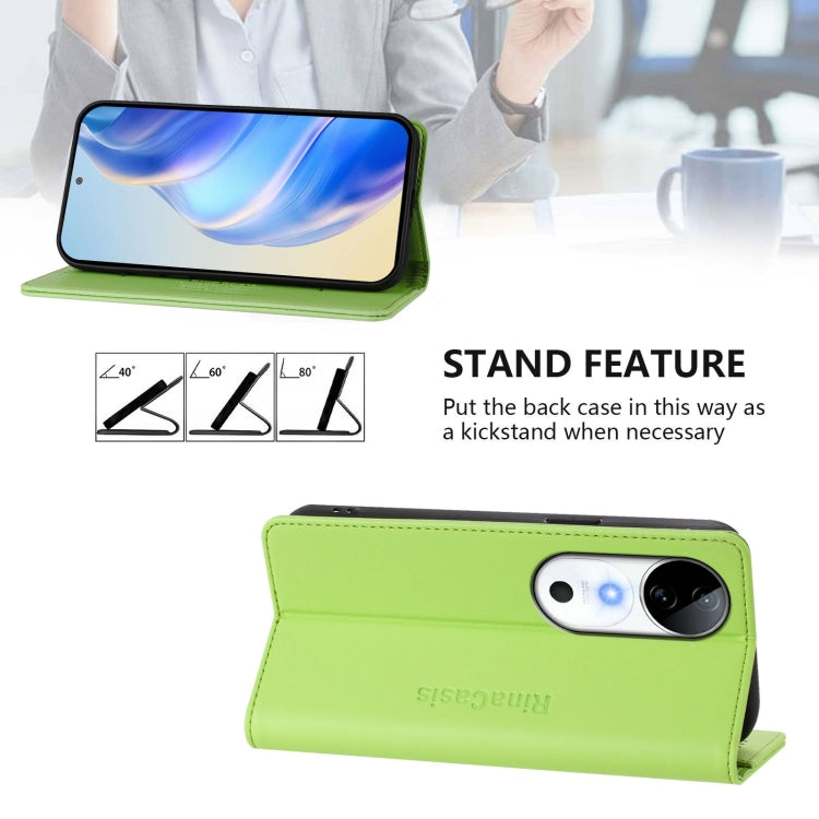 For vivo S19 RC01 Dual-Folded Magnetic Suction RFID Leather Phone Case