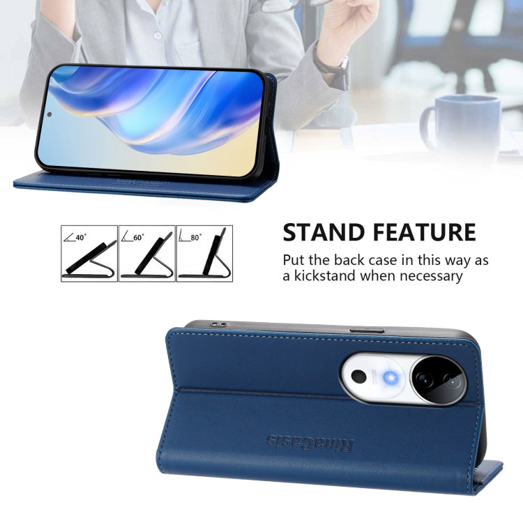 For vivo S19 RC01 Dual-Folded Magnetic Suction RFID Leather Phone Case