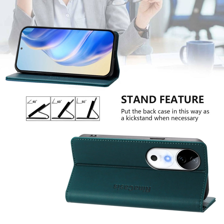 For vivo S19 RC01 Dual-Folded Magnetic Suction RFID Leather Phone Case