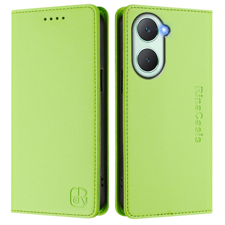For vivo Y03 4G Global / Y18 4G RC01 Dual-Folded Magnetic Suction RFID Leather Phone Case