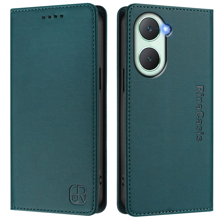 For vivo Y03 4G Global / Y18 4G RC01 Dual-Folded Magnetic Suction RFID Leather Phone Case
