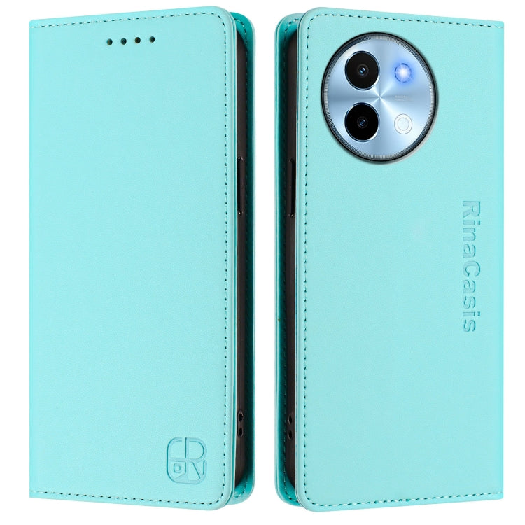 For vivo Y38 5G / Y200i / T3x Global RC01 Dual-Folded Magnetic Suction RFID Leather Phone Case
