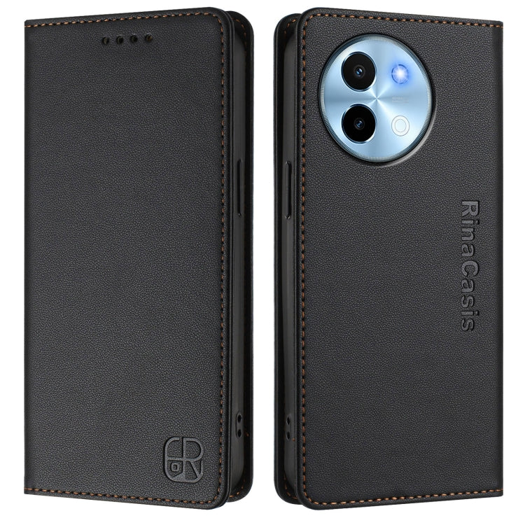For vivo Y38 5G / Y200i / T3x Global RC01 Dual-Folded Magnetic Suction RFID Leather Phone Case
