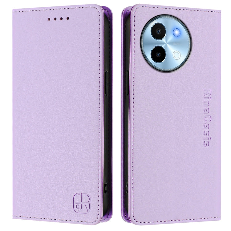 For vivo Y38 5G / Y200i / T3x Global RC01 Dual-Folded Magnetic Suction RFID Leather Phone Case