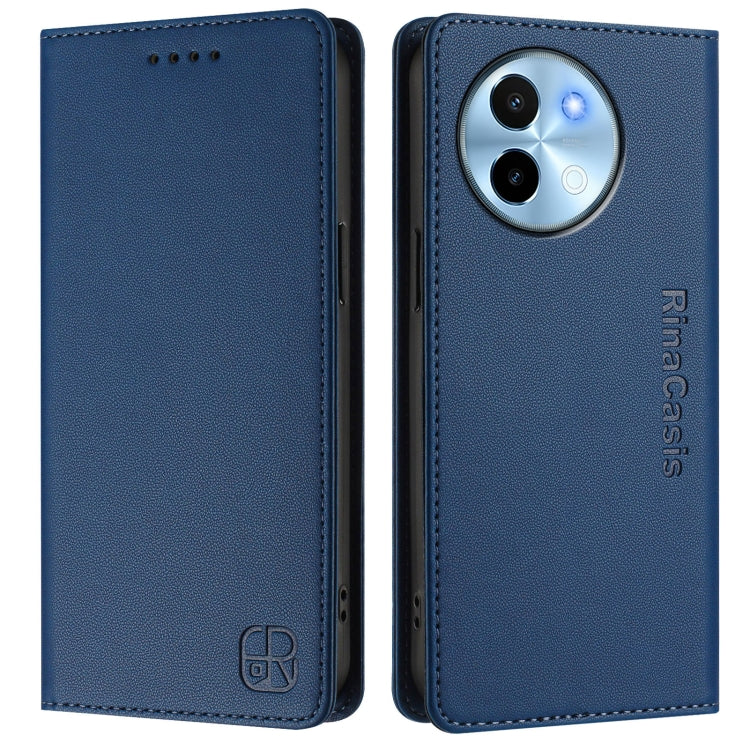 For vivo Y38 5G / Y200i / T3x Global RC01 Dual-Folded Magnetic Suction RFID Leather Phone Case