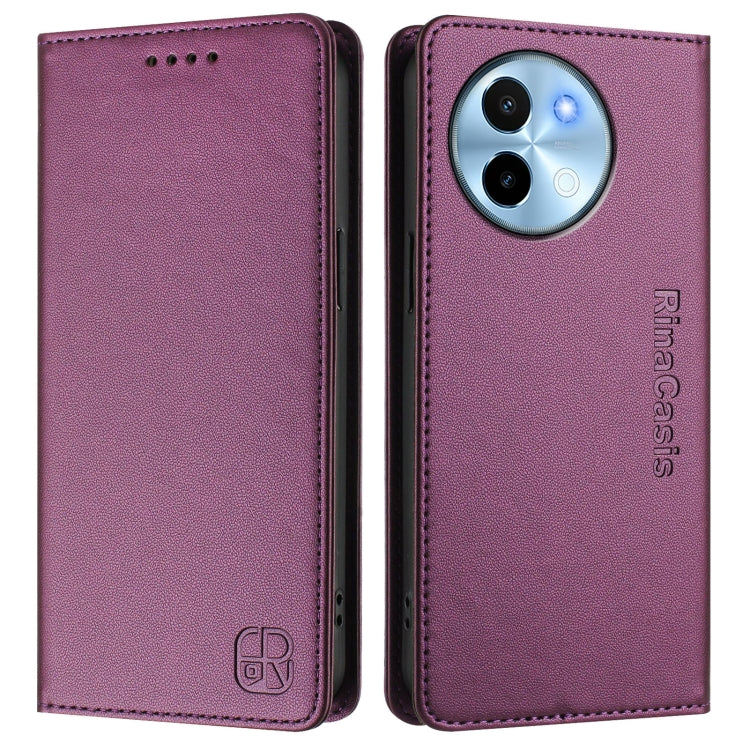 For vivo Y38 5G / Y200i / T3x Global RC01 Dual-Folded Magnetic Suction RFID Leather Phone Case