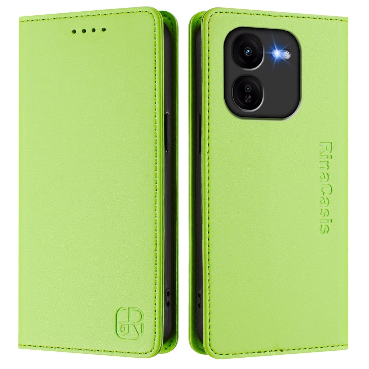 For vivo iQOO Z9x RC01 Dual-Folded Magnetic Suction RFID Leather Phone Case