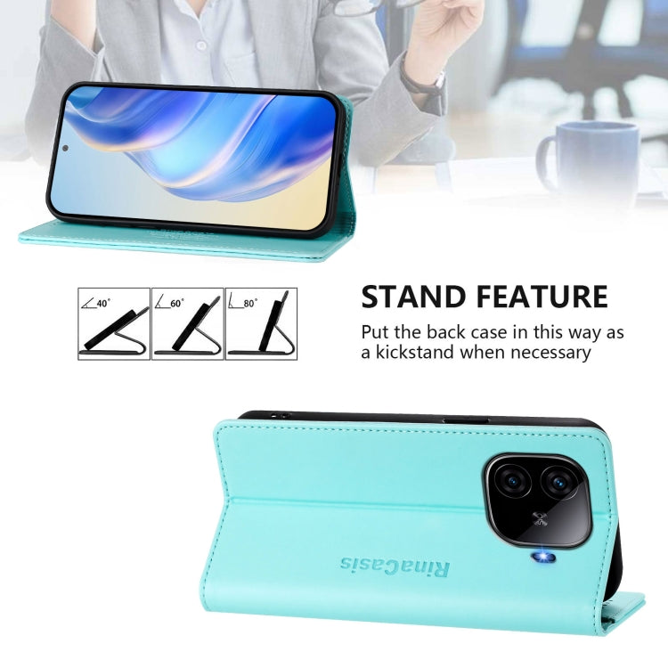 For vivo iQOO Z9 5G / Z9 Turbo 5G RC01 Dual-Folded Magnetic Suction RFID Leather Phone Case