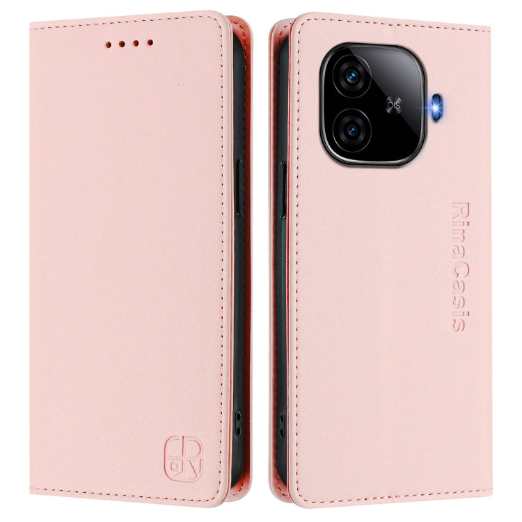 For vivo iQOO Z9 5G / Z9 Turbo 5G RC01 Dual-Folded Magnetic Suction RFID Leather Phone Case