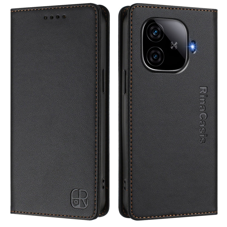 For vivo iQOO Z9 5G / Z9 Turbo 5G RC01 Dual-Folded Magnetic Suction RFID Leather Phone Case