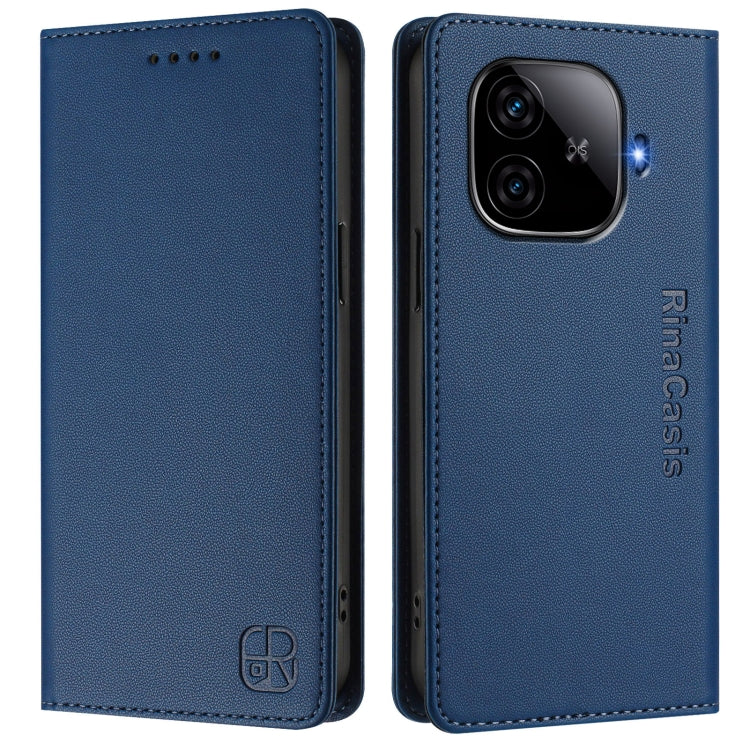 For vivo iQOO Z9 5G / Z9 Turbo 5G RC01 Dual-Folded Magnetic Suction RFID Leather Phone Case