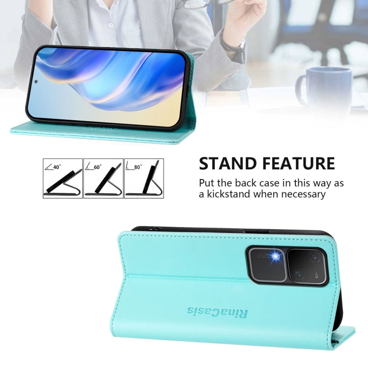 For vivo V30 5G / V30 Pro Global RC01 Dual-Folded Magnetic Suction RFID Leather Phone Case