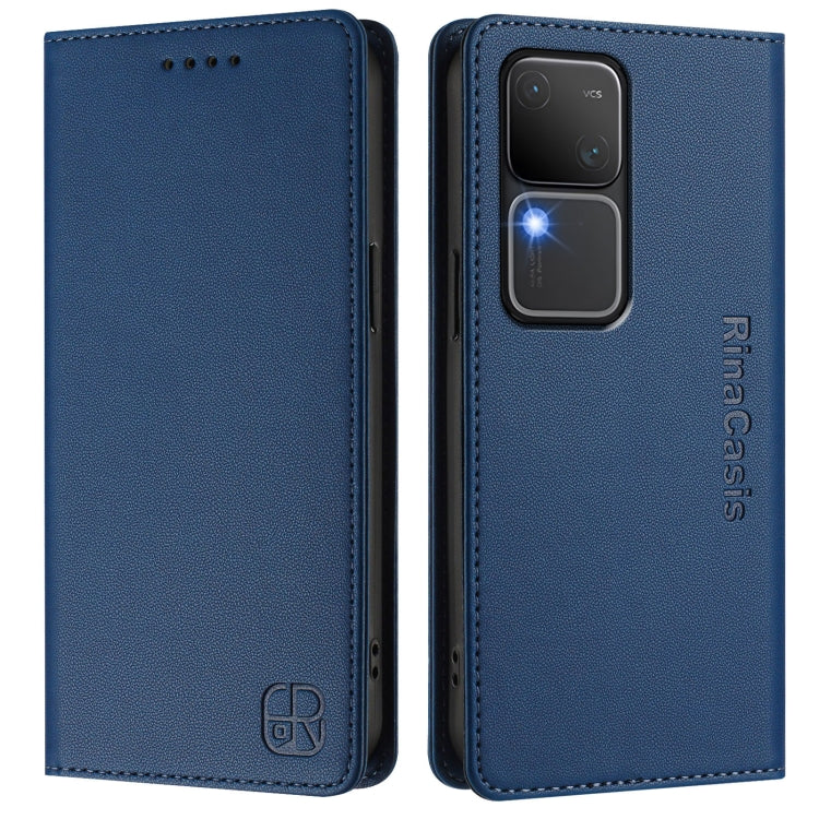 For vivo V30 5G / V30 Pro Global RC01 Dual-Folded Magnetic Suction RFID Leather Phone Case