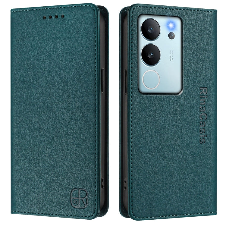 For vivo V29e 5G / Y200 5G Global RC01 Dual-Folded Magnetic Suction RFID Leather Phone Case
