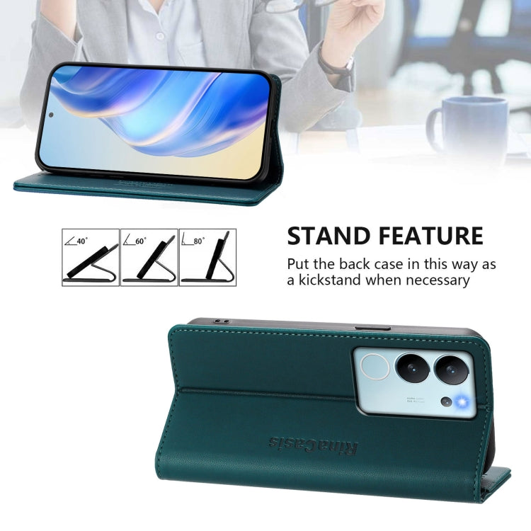 For vivo V29e 5G / Y200 5G Global RC01 Dual-Folded Magnetic Suction RFID Leather Phone Case