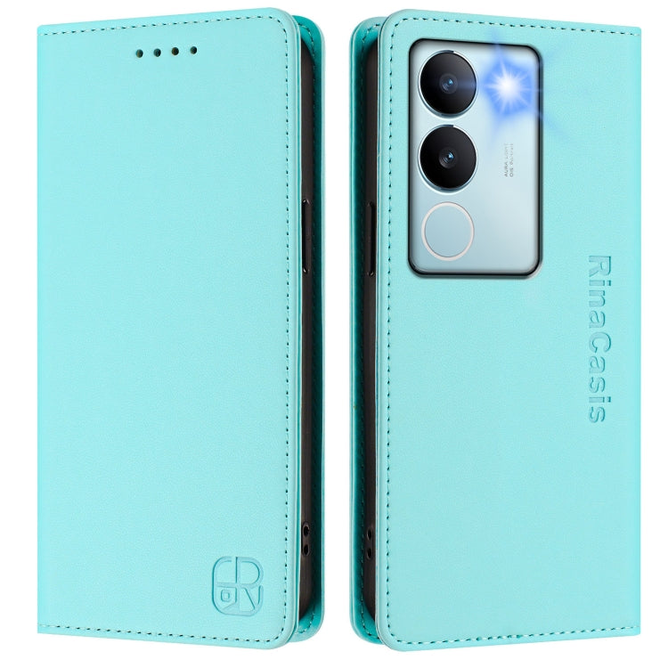 For vivo V29 5G Global / V29 Pro RC01 Dual-Folded Magnetic Suction RFID Leather Phone Case