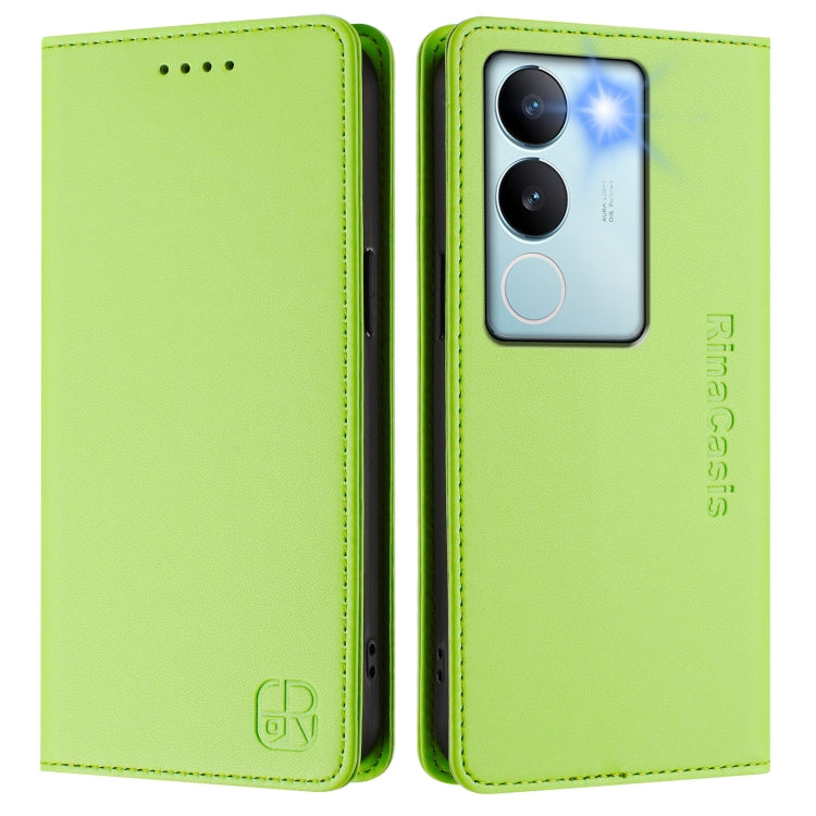 For vivo V29 5G Global / V29 Pro RC01 Dual-Folded Magnetic Suction RFID Leather Phone Case