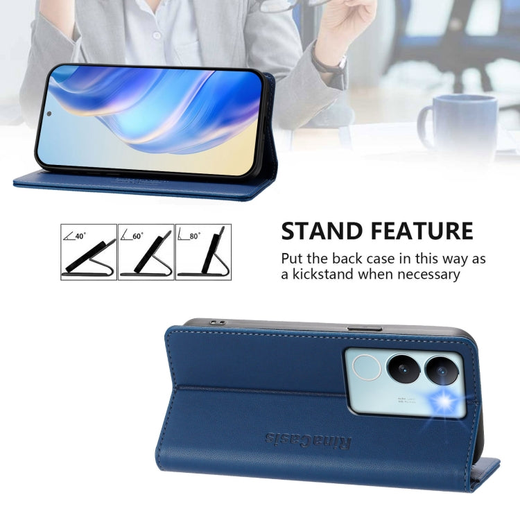 For vivo V29 5G Global / V29 Pro RC01 Dual-Folded Magnetic Suction RFID Leather Phone Case