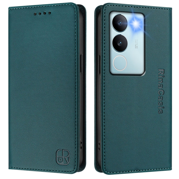 For vivo V29 5G Global / V29 Pro RC01 Dual-Folded Magnetic Suction RFID Leather Phone Case