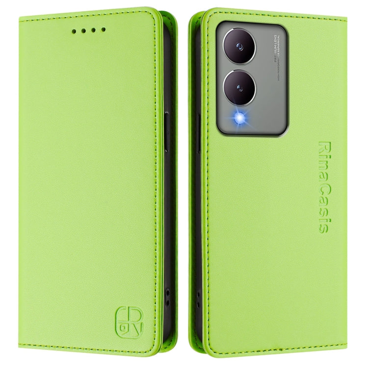 For vivo Y17s 4G Global / 5G India RC01 Dual-Folded Magnetic Suction RFID Leather Phone Case