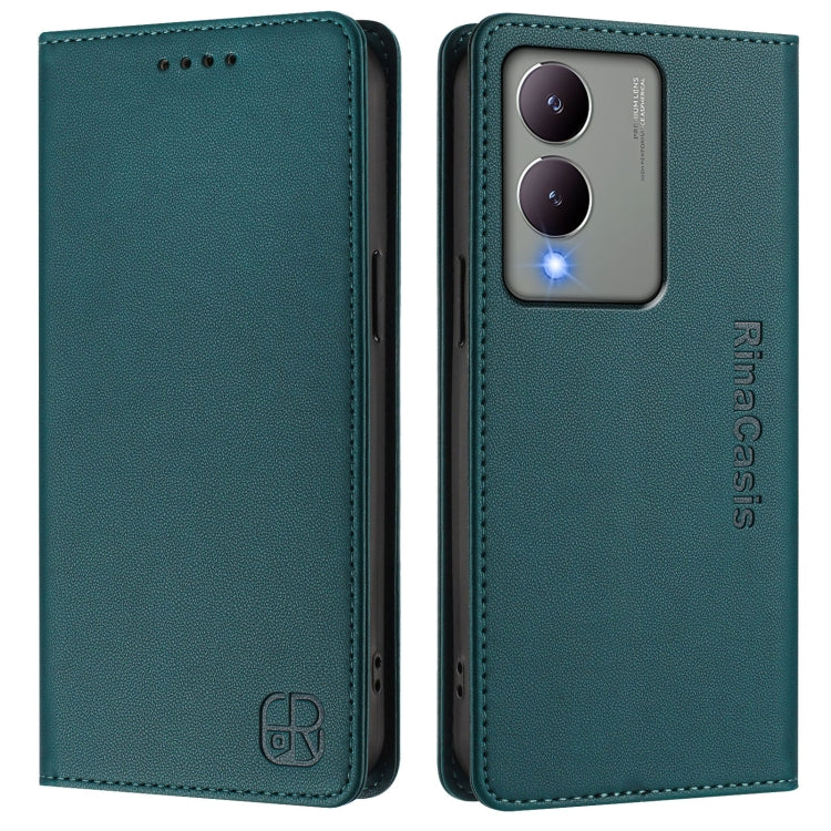 For vivo Y17s 4G Global / 5G India RC01 Dual-Folded Magnetic Suction RFID Leather Phone Case