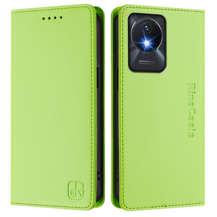 For vivo Y02A 4G / Y02 4G / Y11 2023 RC01 Dual-Folded Magnetic Suction RFID Leather Phone Case