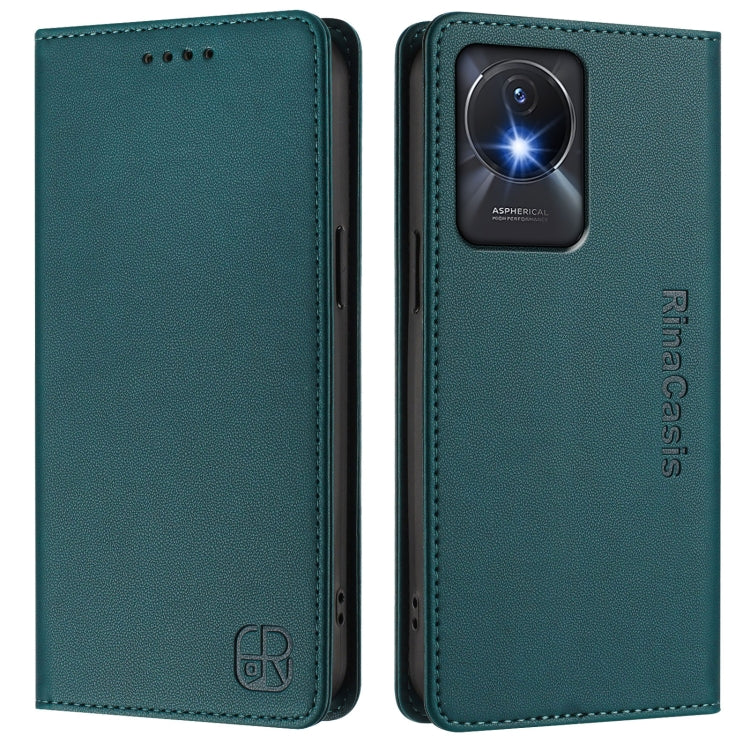 For vivo Y02A 4G / Y02 4G / Y11 2023 RC01 Dual-Folded Magnetic Suction RFID Leather Phone Case