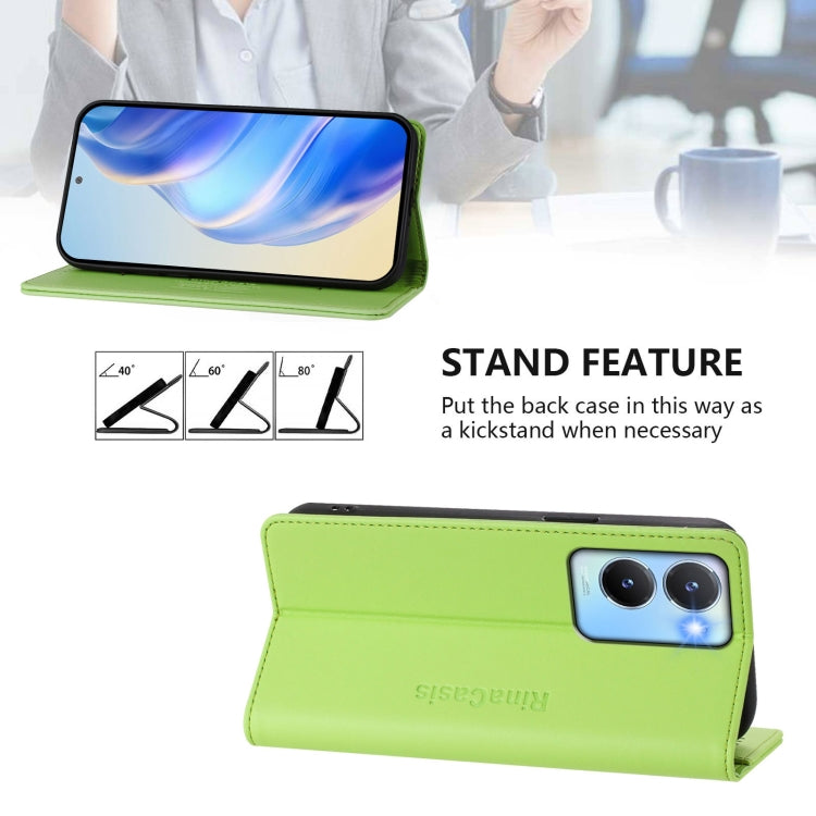 For vivo Y56 5G / Y16 / Y02s 4G Global RC01 Dual-Folded Magnetic Suction RFID Leather Phone Case