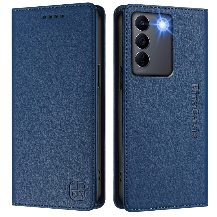 For vivo V27 5G / V27 Pro Global RC01 Dual-Folded Magnetic Suction RFID Leather Phone Case