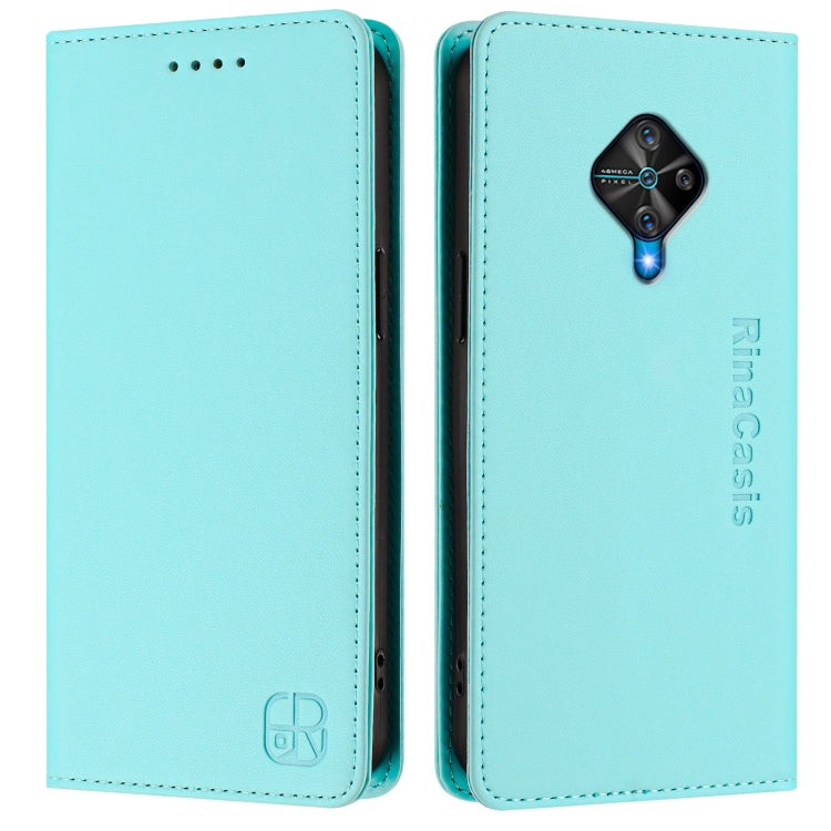 For vivo Y31 4G 2021 India / Y53s RC01 Dual-Folded Magnetic Suction RFID Leather Phone Case