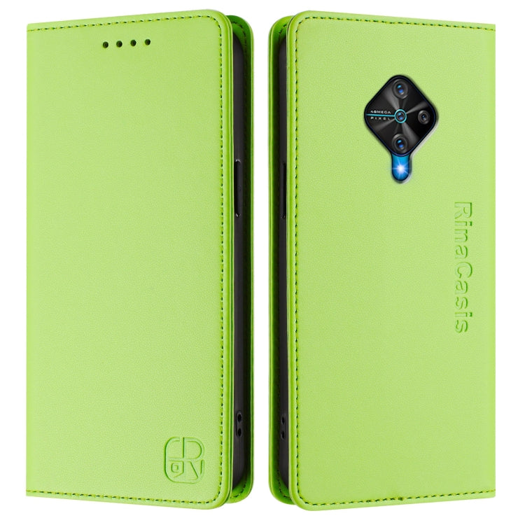 For vivo Y31 4G 2021 India / Y53s RC01 Dual-Folded Magnetic Suction RFID Leather Phone Case