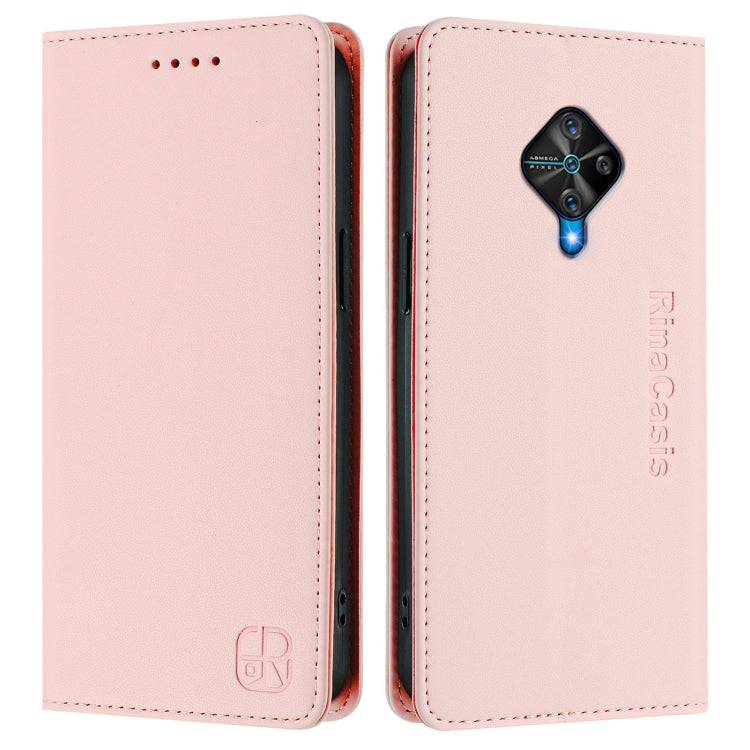 For vivo Y31 4G 2021 India / Y53s RC01 Dual-Folded Magnetic Suction RFID Leather Phone Case