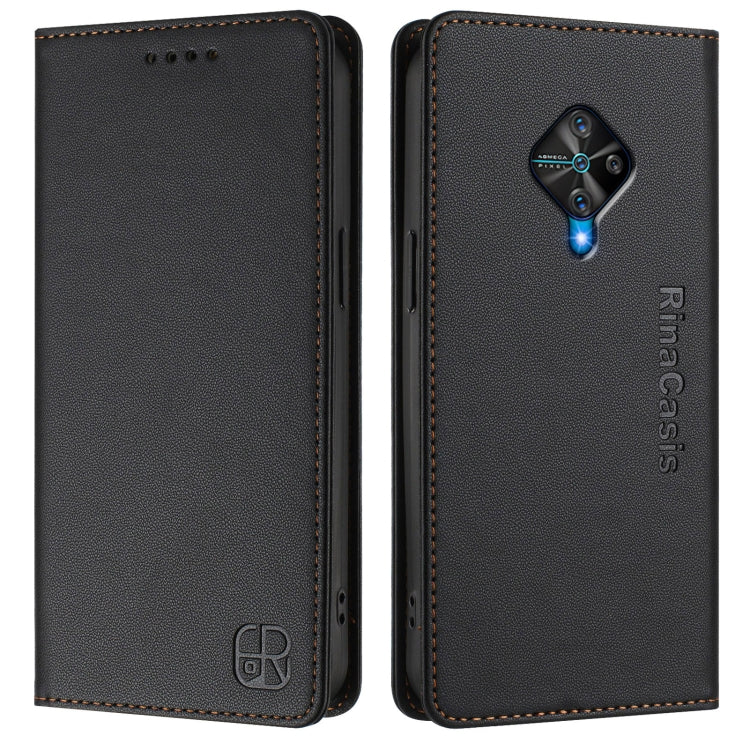 For vivo Y31 4G 2021 India / Y53s RC01 Dual-Folded Magnetic Suction RFID Leather Phone Case