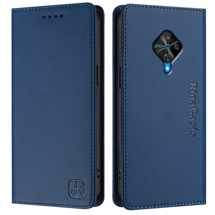For vivo Y31 4G 2021 India / Y53s RC01 Dual-Folded Magnetic Suction RFID Leather Phone Case