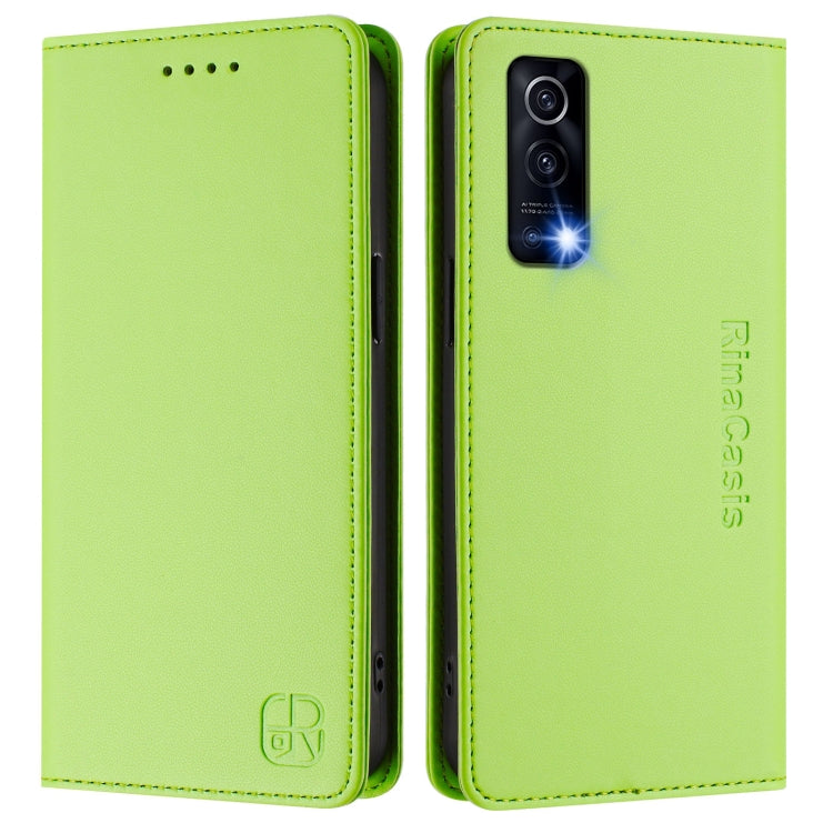 For vivo Y72 5G / iQOO Z3 / Y52 5G RC01 Dual-Folded Magnetic Suction RFID Leather Phone Case