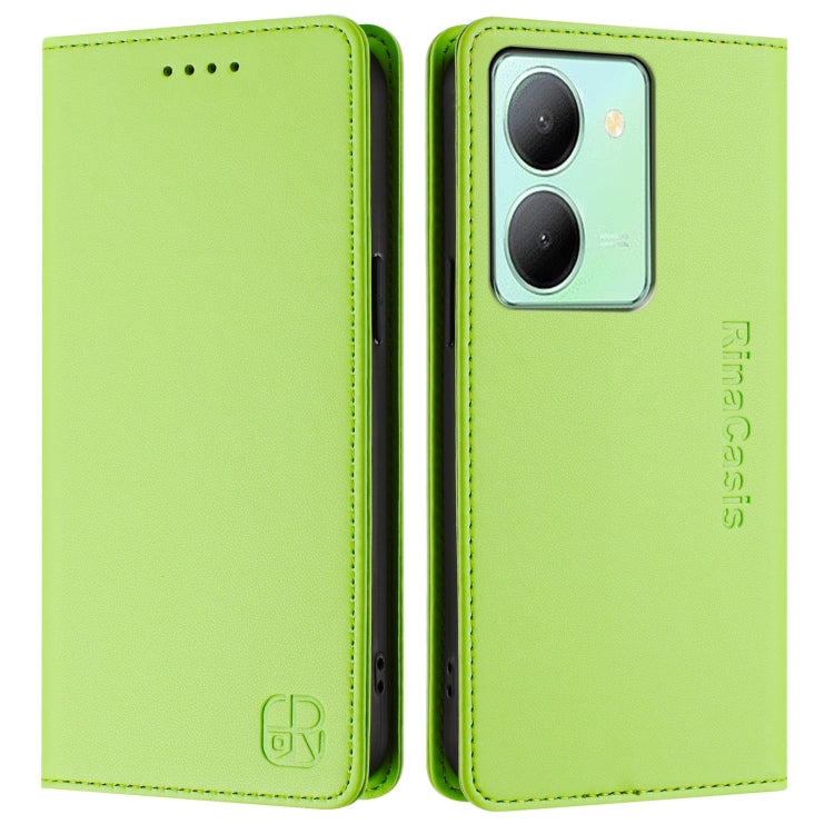 For vivo Y36 4G / 5G Global RC01 Dual-Folded Magnetic Suction RFID Leather Phone Case