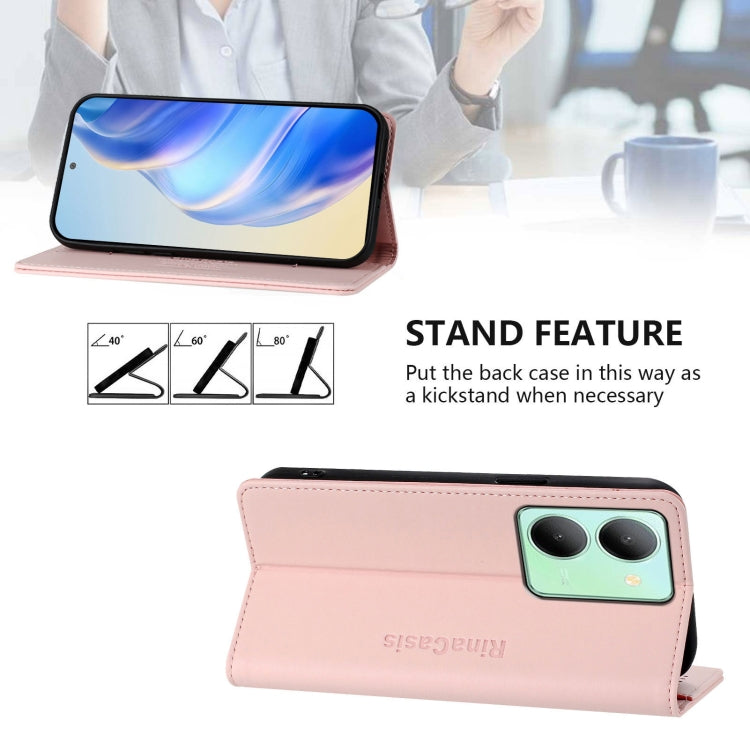 For vivo Y36 4G / 5G Global RC01 Dual-Folded Magnetic Suction RFID Leather Phone Case