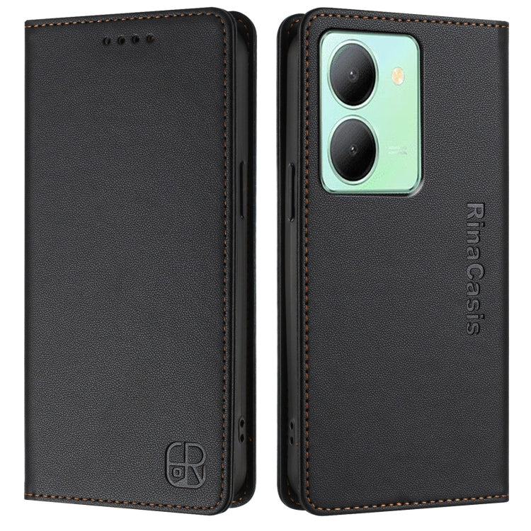For vivo Y36 4G / 5G Global RC01 Dual-Folded Magnetic Suction RFID Leather Phone Case