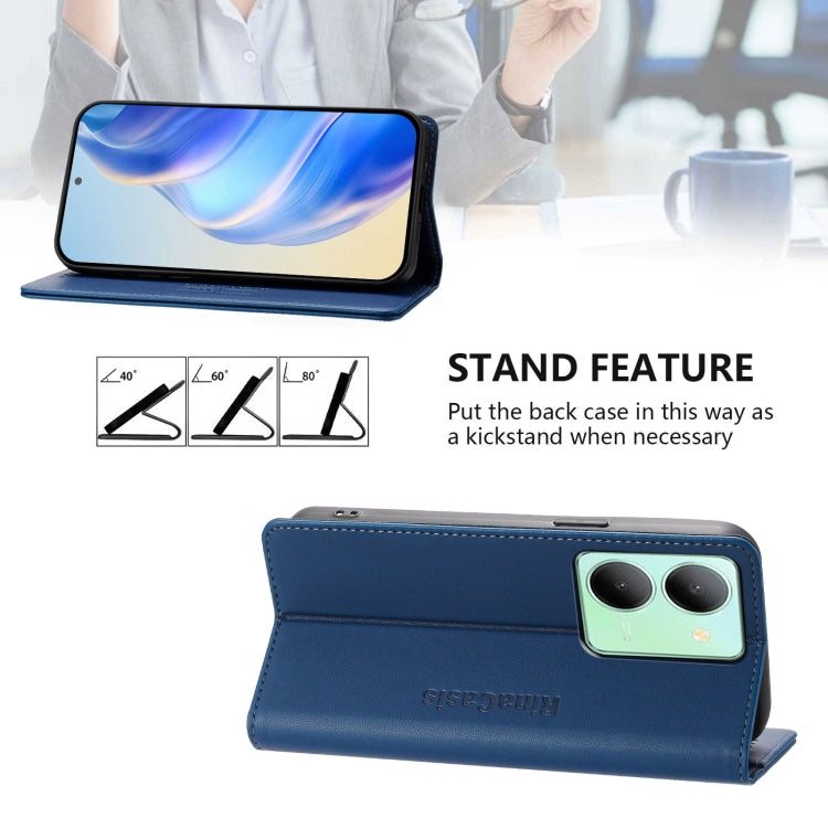 For vivo Y36 4G / 5G Global RC01 Dual-Folded Magnetic Suction RFID Leather Phone Case