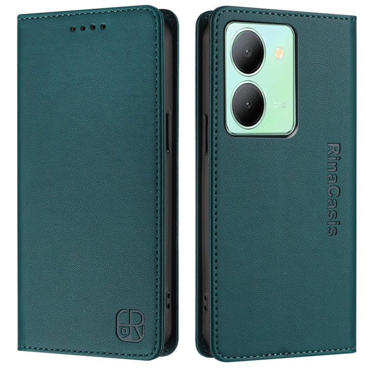 For vivo Y36 4G / 5G Global RC01 Dual-Folded Magnetic Suction RFID Leather Phone Case