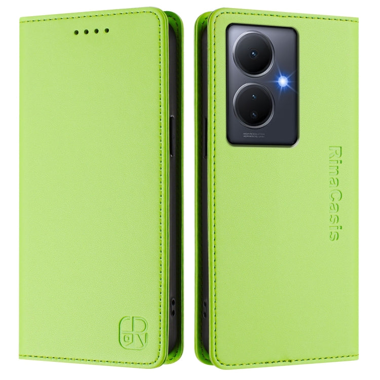 For vivo Y78+ 5G / Y78 5G Global RC01 Dual-Folded Magnetic Suction RFID Leather Phone Case