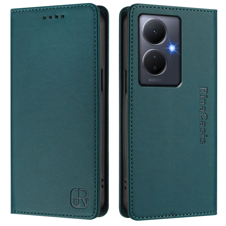 For vivo Y78+ 5G / Y78 5G Global RC01 Dual-Folded Magnetic Suction RFID Leather Phone Case